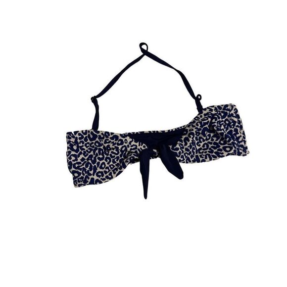 lemlem Halima Leopard Bandeau Bikini Top NWT small blogger fave NAVY - Picture 2 of 7